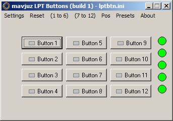 Скриншот программы LPT Buttons